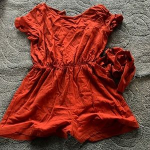 SHEIN romper and Old Navy tshirt dress